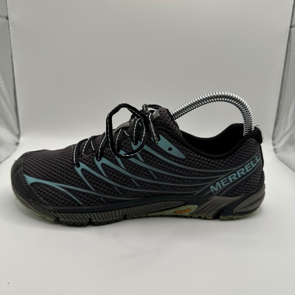 Merrell Bare Access Flex Womens 7.5 Black Blue Good Trail Running Shoes J03934